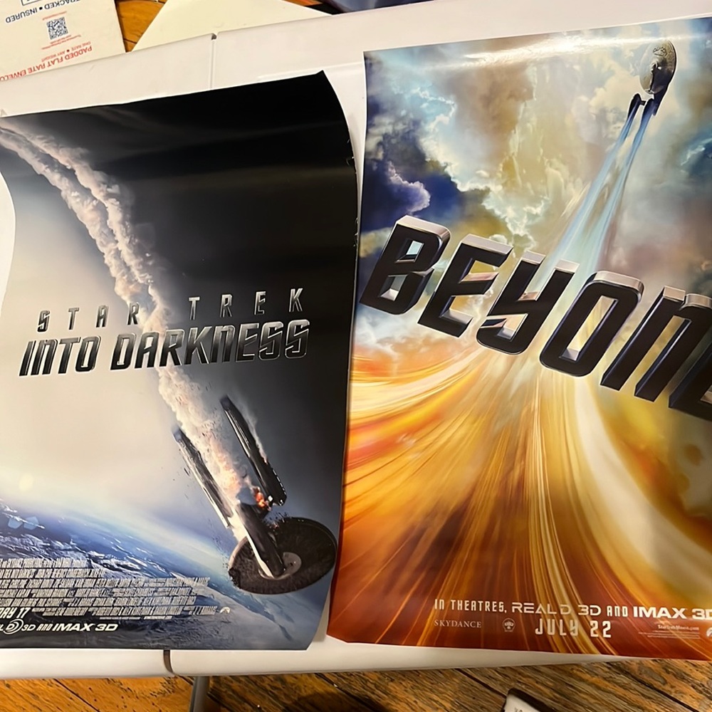 Star Trek BOTH BEYOND & Into Darkess Film Movie posters